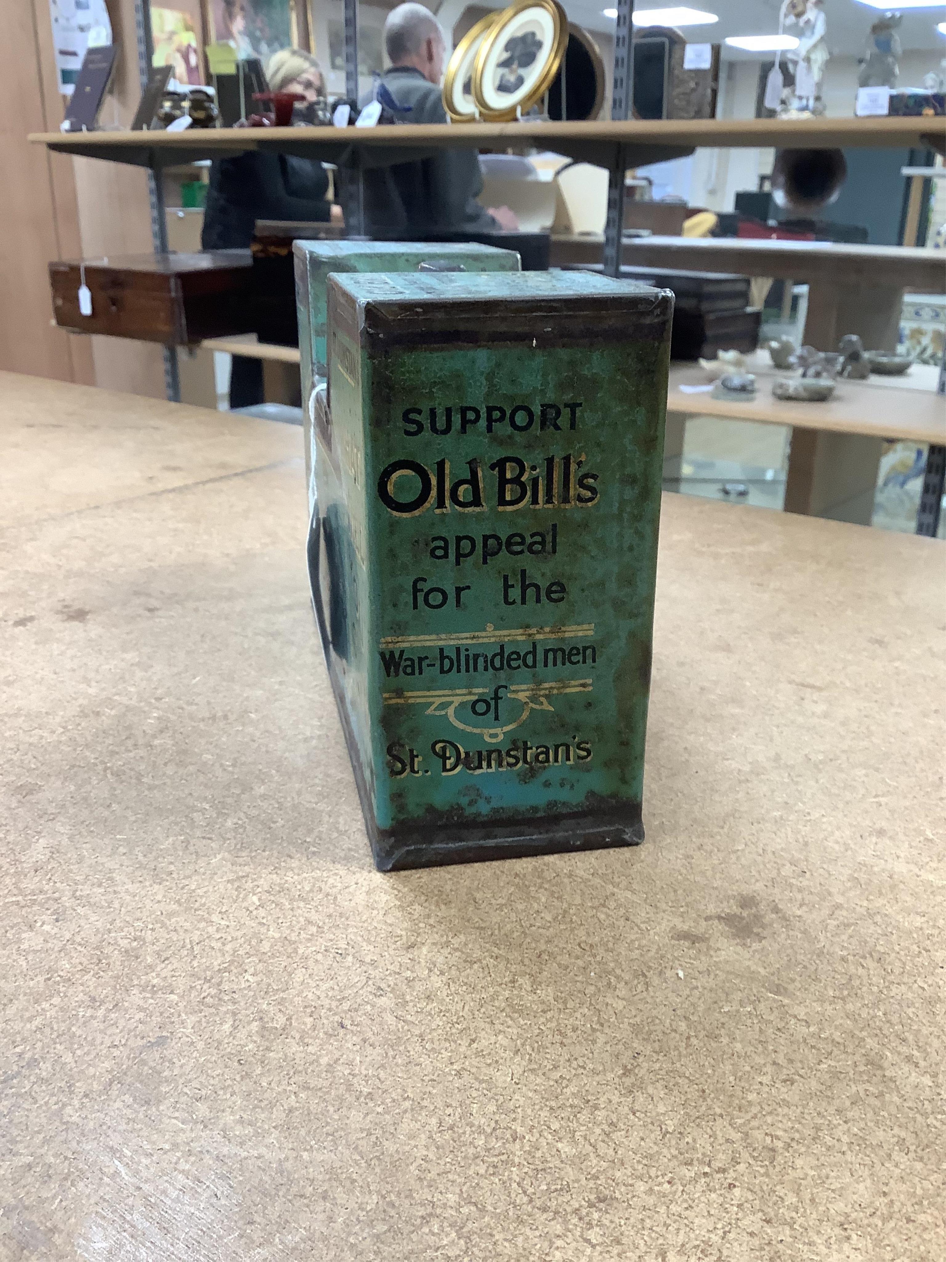 A quantity of various painted tin money boxes including Lucie Attwell Fairy House, The ‘Daily Mail’ copper bank, and four in the form of books, largest 20cm high. Condition - mostly fair